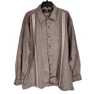Colo Wear Shirt Mens Size XL Brown Plaid Button Down Long Sleeve